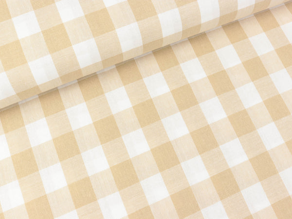 Baumwoll Webware Karo sand-weiß 2cm Karo