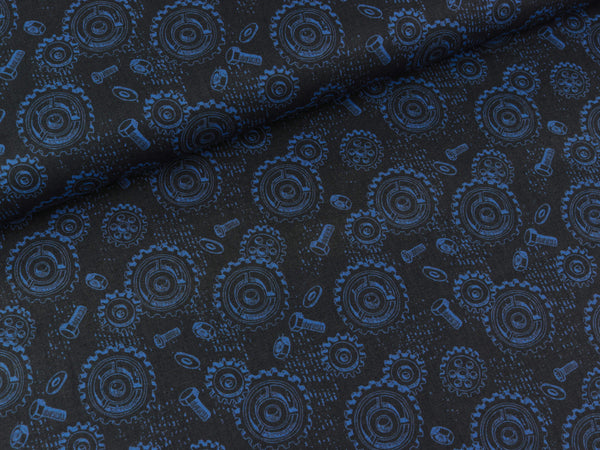 Steinbeck Webware Happy Metal Schrauben und Zahnräder auf Schwarz