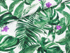 Viskose Webware Radiance Orchideen und Blätter green auf Weiß Digitalprint