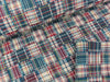 Reststück 75cm - Doubleface Baumwoll Double Gauze Checks Blue Patchwork