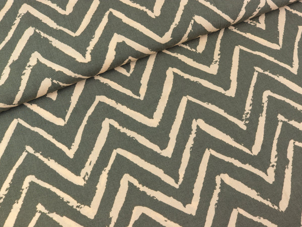 Viskose Webware Radiance Zig Zag army-creme