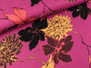 Viskose Twill Print Blumen bunt auf Fuchsia