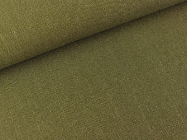 Viskoseleinen Leinenstruktur oliv uni