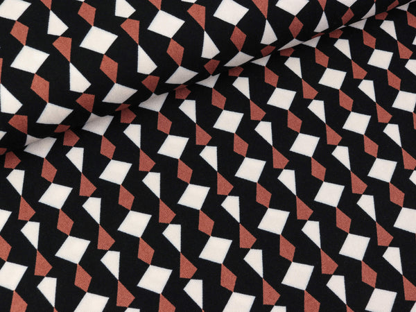 Viskose Twill Print Graphic black-caramel