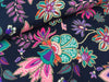 Viskosejersey Print Flowers navy-bunt