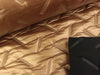 Metallic Steppstoff Quilt Fabrizio chocolat glänzend uni