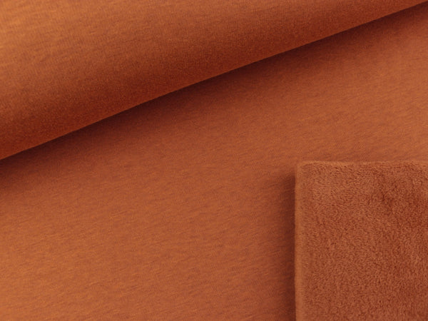 Reststück 46cm - Alpenfleece Happy cognac-cognac uni