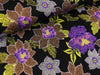 Punta di Roma Print Romanit Jersey Flowers purple-bunt auf Schwarz