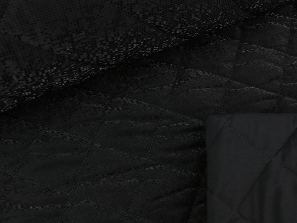 Steppstoff Embossed Quilt Franca schwarz changierend