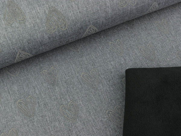 Reflektierender NANO Softshell Pondero Herzen auf Grau meliert