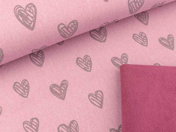 Reflektierender NANO Softshell Pondero Herzen auf Rosa meliert