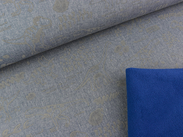 Reflektierender NANO Softshell Pondero Dinosaurier auf Jeansblau meliert