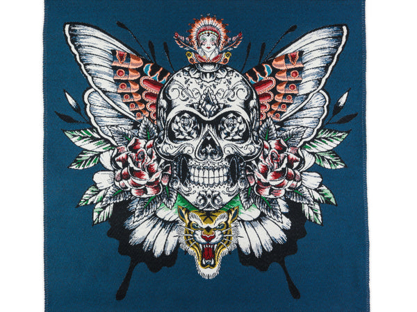 Jacquard Kissen Panel Skrull denim 48x48cm