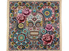 Jacquard Kissen Panel Diá de los Muertos Blumige Totenköpfe Totenköpfe natur-bunt 48x48cm