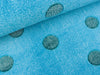 Wellness-/Microfleece Big Dots dunkelblau meliert auf Türkis meliert