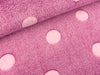 Wellness-/Microfleece Big Dots rosa auf Beere meliert