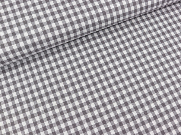 Baumwoll Webware Karo dunkelgrau-weiß 5mm Karo