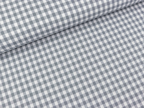 Baumwoll Webware Karo grau-weiß 5mm Karo