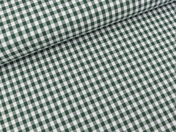 Baumwoll Webware Karo dunkelgrün-weiß 5mm Karo