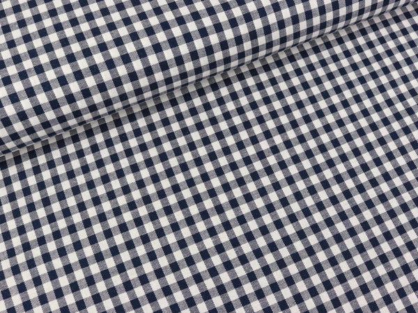 Baumwoll Webware Karo dunkelblau-weiß 5mm Karo