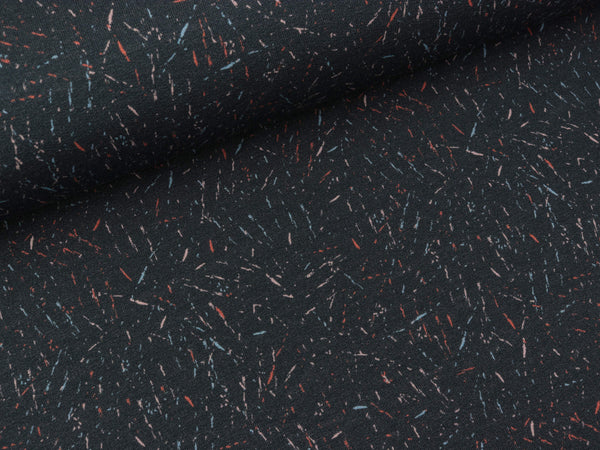 French Terry Raindance bunt auf Tiefblau by Lila Lotta