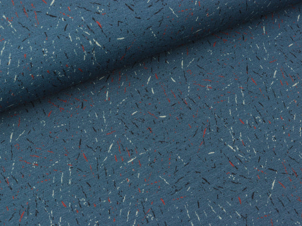 French Terry Raindance bunt auf Jeansblau by Lila Lotta