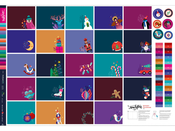 Hamburger Liebe Bio Baumwoll Canvas Panel Christmas 2024 Twentyfour Adventskalender 2024 Panel 100cm