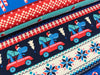 Hamburger Liebe Baumwolljersey Ugly Happy REXmas flamme-bunt auf Blue navy