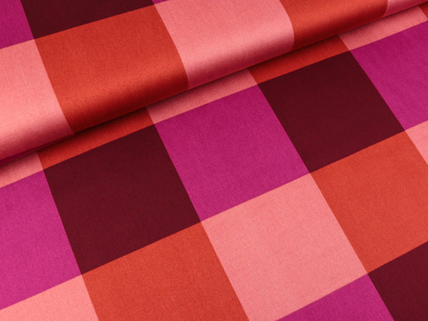 Baumwollsatin Webware Large Gingham blush-bunt by Nerida Hansen