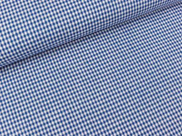 Baumwoll Webware Karo royalblau-weiß 2mm Karo