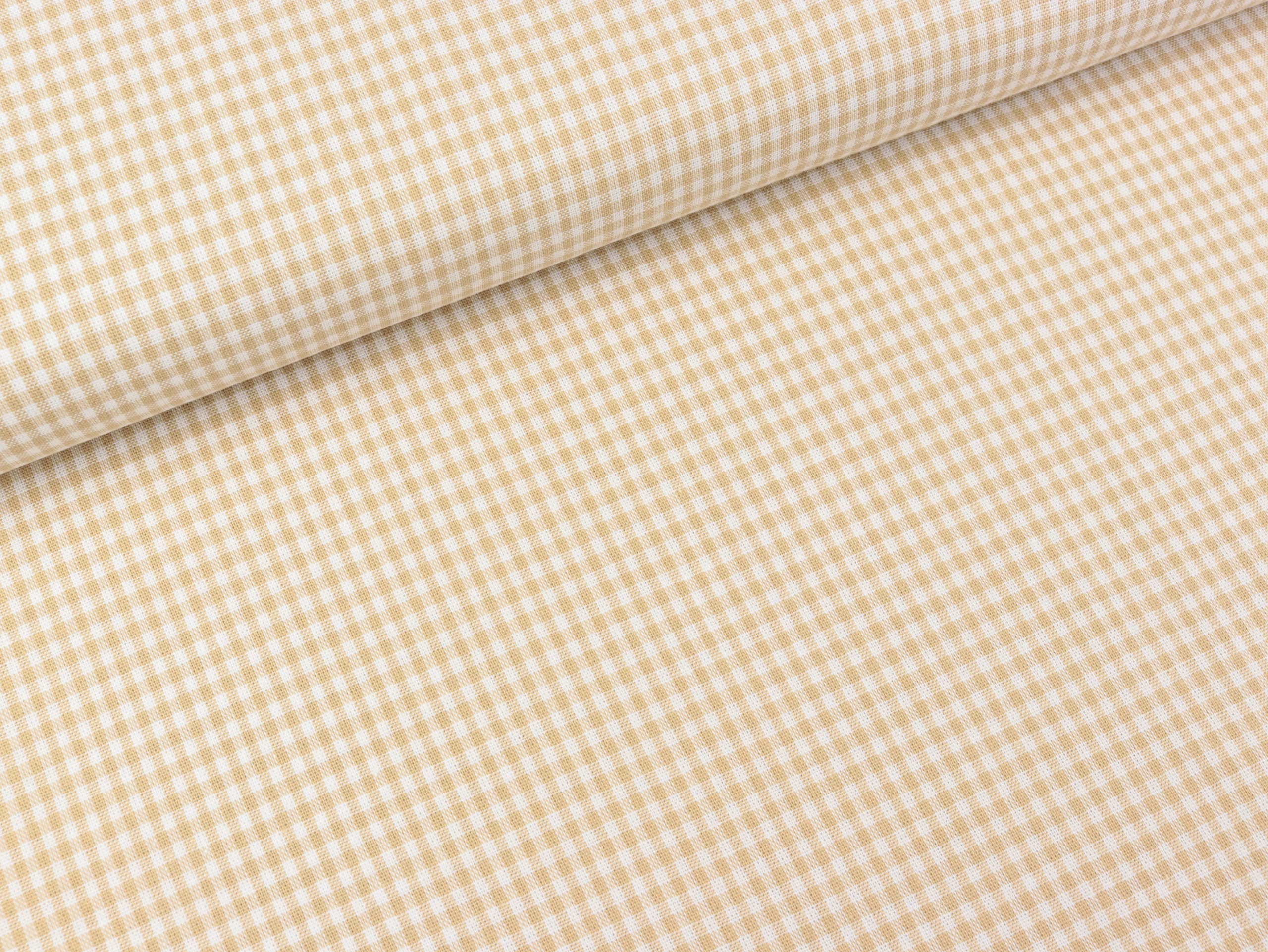 Baumwoll Webware Karo sand-weiß 2mm Karo Das hüpfende Komma