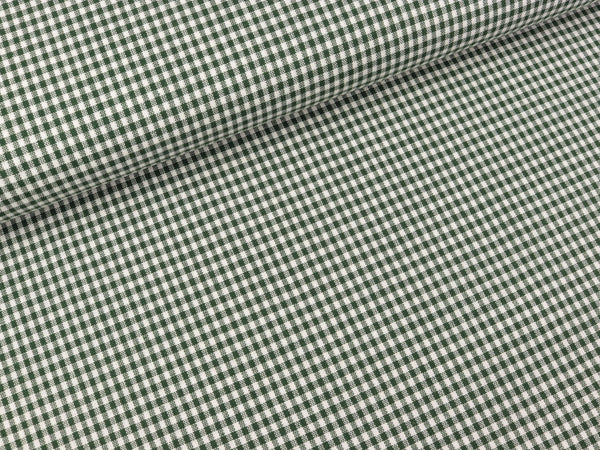Baumwoll Webware Karo dunkelgrün-weiß 2mm Karo