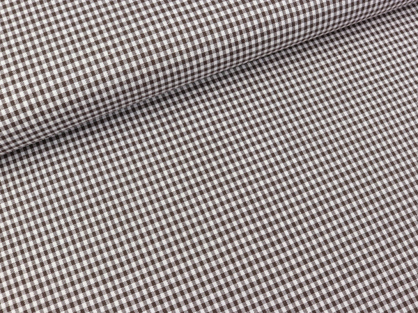Baumwoll Webware Karo braun-weiß 2mm Karo