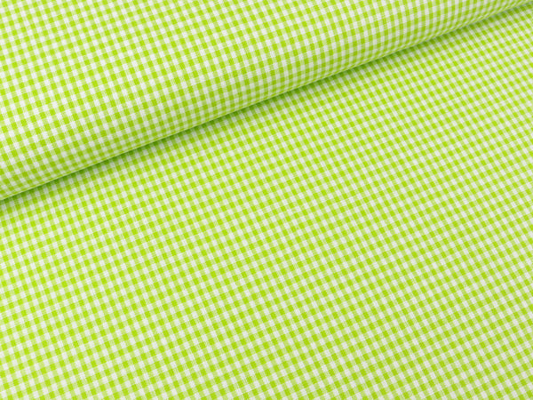 Baumwoll Webware Karo lime-weiß 2mm Karo