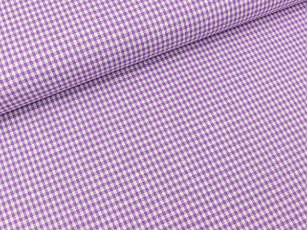 Baumwoll Webware Karo lilac-weiß 2mm Karo