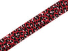 1m Gummiband Leomuster rot-hellrosa-schwarz- 40mm breit