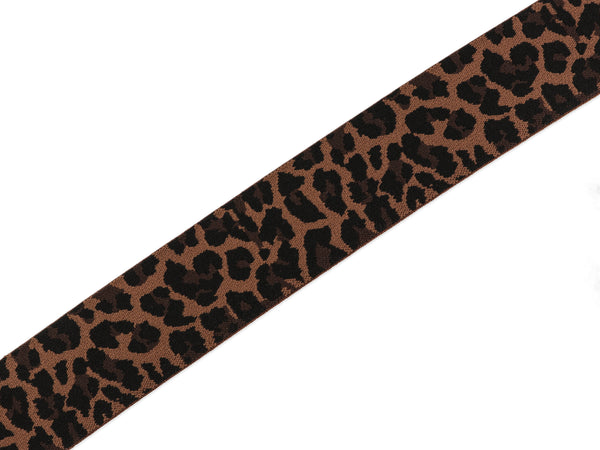 1m Gummiband Leomuster mittelbraun-dunkelbraun-schwarz- 40mm breit