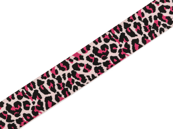 1m Gummiband Leomuster hellrosa-pink-schwarz- 40mm breit