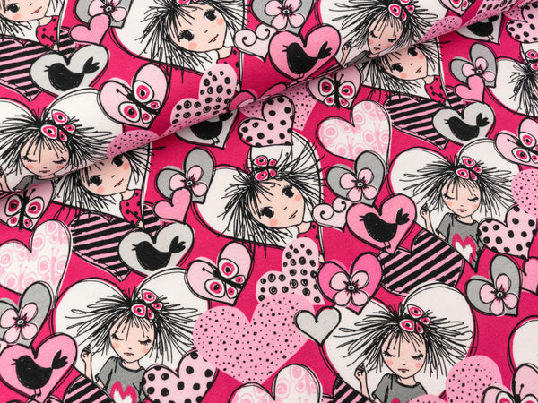 Steinbeck Baumwolljersey Valerie Papillon auf Pink