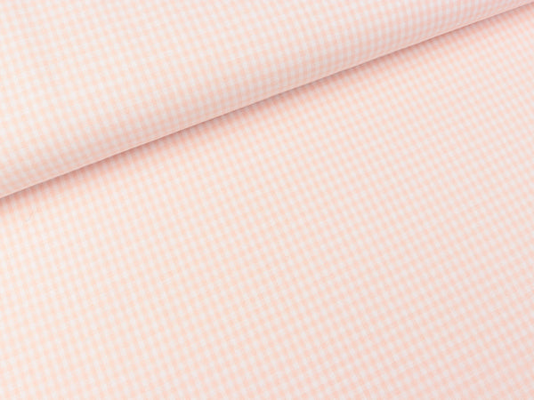 Baumwoll Webware Karo hellrosa-weiß 2mm Karo