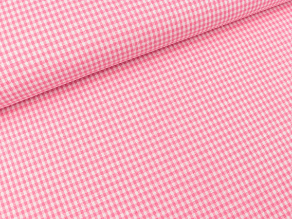 Baumwoll Webware Karo himbeerrosa-weiß 2mm Karo
