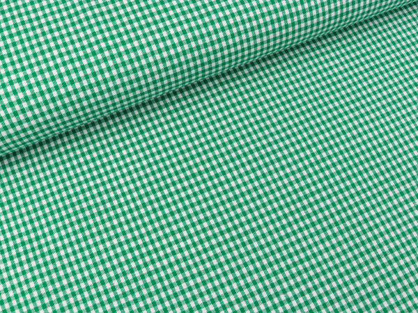 Baumwoll Webware Karo frühlingsgrün-weiß 2mm Karo