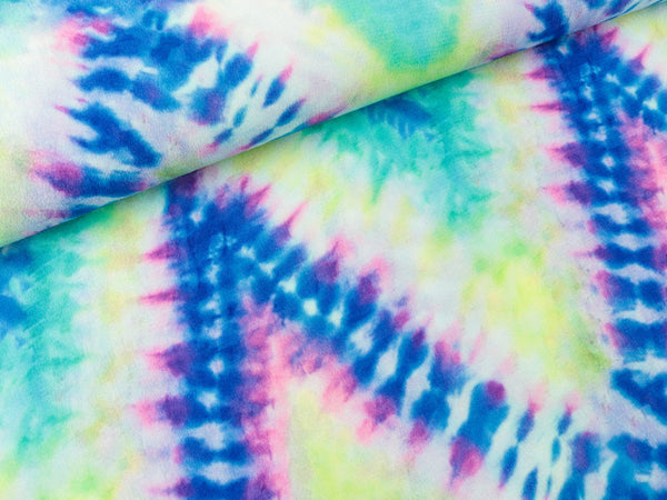 Viskose Crêpe Marocain V Shape Tie Dye royal-bunt Digitaldruck