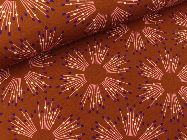 Reststück 46cm - Hamburger Liebe Baumwollsweat BLING BLING Starlight cappuccino-bunt