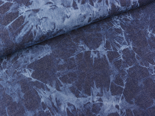 Leichter Jeansstoff Chambray Tie Dye Denim uni im Batiklook