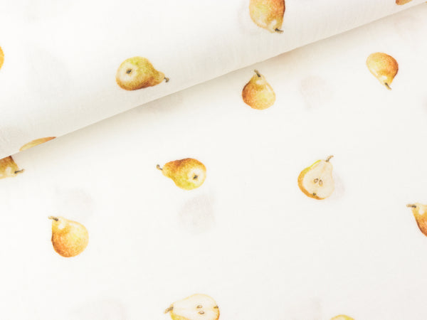Bambino Musselin Double Gauze Kleine Birnen auf Ecru