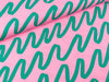 Feine Baumwoll Popeline Making Waves rosa-grün by Nerida Hansen