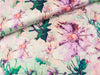 Reststück 48cm - Baumwollsatin Webware Japanese Anemone lavender-bunt by Nerida Hansen
