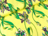 Viskosejersey Abstrakt Blumenmuster bunt auf Vanillegelb