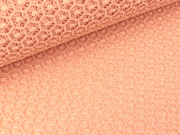 Lace/Spitze Blumenmuster apricot uni
